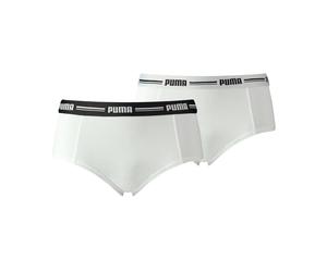 PUMA Damen Mini Shorts - Iconic, Soft Cotton Modal Stretch, Vorteilspack Weiß XS 2er Pack (1x2P)