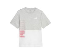 PUMA Damen Power Colorblock Tee Shirt, Grau-Light Gray Heather, XS