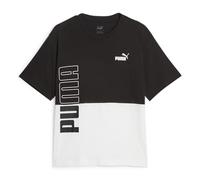 PUMA Damen Power Colorblock Tee Shirt, Schwarz, XS
