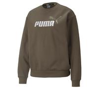 Puma Damen Pullover ESS+ Metallic Logo Crew 586893-44 S Grape Leaf-Silver