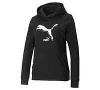 PUMA Damen Puma Power Logo Hoodie Fl Sweater, Puma Black, XS