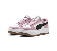 Puma Rebound Femme Low Suede Sneakers Damen Schuhe | Mit Colorful | White/Black/Poised Pink | Größe: 35.5 White