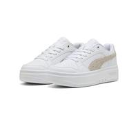 Sneaker PUMA "Rebound Femme Low Topcat Sneakers Damen", Damen, Gr. 37,5, weiß frosted ivory rose latte beige, Obermaterial: Synthetik, Kuhleder, Textil; Futter: Textil; Innensohle: Keine Angabe; Laufs