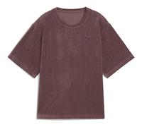 PUMA Damen Shirt ESS ELEVATED Relaxed Velour Rib Tee (688106) XS Braun
