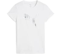 Puma Unisex ESS METALLIC Tee T-Shirts, Puma White-Metallic Silver,