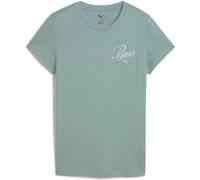PUMA ESS SCRIPT T-Shirt Damen | Mit Aucun | Grün | Größe: XS Green Moon