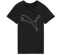 Puma Unisex W TAD Essential Heather Logo Tee T-Shirts, Puma Black Heather,
