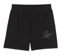 Puma ESS SCRIPT 5 Hochgeschnittene Shorts Damen | Mit Print | Black | Größe: L Black