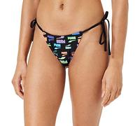 PUMA Damen Side Tie Tanga String Bikini Bottoms, Black Combo, S EU