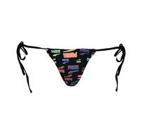PUMA Damen Side Tie Tanga String Bikini Bottoms, Black Combo, XS EU