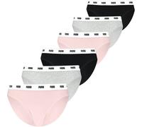 Slip PUMA "PUMA WOMEN COTTON BRIEFS", Damen, Gr. XL, pink (pink, grau, schwarz), Obermaterial: 95% Baumwolle, 5% Elasthan, Unterhosen Slip (86980949-XL) pink, grau, schwarz