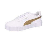 PUMA Damen Carina 3.0 Aqua Metallics Sneaker, White-Light Sand Gold, 41 EU