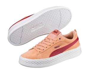 PUMA Damen Sneaker Smash Platform SD (366488) 37 ½ Koralle/Rot/Weiß 005