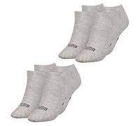 PUMA Damen Sneaker Socken 4er Multipack Schwarz Weiss Grau Rosa 35-38 39-42 Baumwolle, Größe:35-38, Packgröße:4 Paar, Farbe:Grey Melange (003)