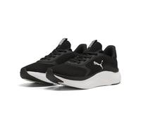 Sneaker PUMA "SOFTRIDE Mayve 2 Sneakers Damen", Damen, Gr. 37,5, schwarz, weiß silber metallic, Obermaterial: Textil, Synthetik. Futter: Textil. Innensohle: Textil. Laufsohle: Synthetik, Gummi, Schuhe