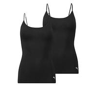 PUMA Damen Spaghetti Top Unterhemd Iconic Camisole 604030001 2er Pack, Farbe:Schwarz, Wäschegröße:XL, Artikel:-200 Black