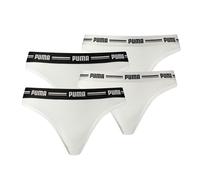 PUMA Damen String - Iconic, Soft Cotton Modal Stretch, 4er Pack Weiß L