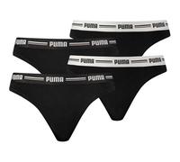 PUMA Damen String - Iconic, Soft Cotton Modal Stretch, 4er Pack XL Schwarz