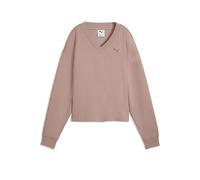 PUMA Sweatshirt Essentials Elevated Comfort V‑Ausschnitt Damen Beige S