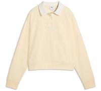 Sweatshirt PUMA "PUMA Class Relaxed Fleece-Langarm-Polo Damen", Damen, Gr. S, buttercream gelb, Obermaterial: 32% Polyester, 68% Baumwolle. Ärmelbund: 97% Baumwolle, 3% Elasthan. Kragen: 32% Polyester