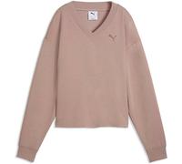 Puma Damen Sweatshirt ESS ELEVATED Comfort V-Ausschnitt Crew (691816) Double-Knit Sandstone XS