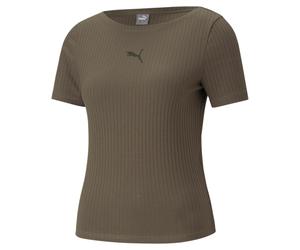 Puma Damen T-Shirt HER Ribbed Slim Tee 531917-44 M Grape Leaf