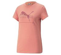 PUMA Damen T-Shirt Kurzarmshirt Better Essentials Tee, Farbe:Peach, Artikel:-48 Hibiscus Flower, Größe:M