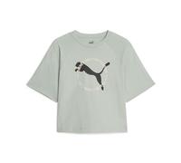 PUMA Damen T-Shirt Rundhalsshirt Relaxed Fit Better Sportswear Tee, Farbe:Grün, Artikel:-54 Green Fog, Größe:L