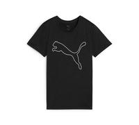 Puma Unisex W TAD Essential Heather Logo Tee T-Shirts, Puma Black Heather,