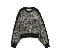 Sweatshirt PUMA "T7 Leo Luxe Oversized Sweatshirt Damen", Damen, Gr. S, schwarz, Obermaterial: 68% Baumwolle, 32% Polyester; Rippe: 3% Elasthan, 97% Baumwolle, oversize, Rundhals, Langarm, Sweatshirts