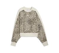 PUMA Damen T7 Leo Luxe Oversized Sweatshirt XS, Alpine Snow Ice Coffee White