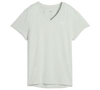 Trainingsshirt PUMA "W TAD ESSENTIAL VNECK TEE", Damen, Gr. XL, weiß (crme de mint), Jersey, Obermaterial: 100% Polyester, regular fit normal, V-Ausschnitt, Shirts, mit DryCELL-Technologie, körperbeto