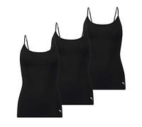 PUMA Damen Top Camisole Hang 3er Multipack XS S M L XL Schwarz Weiss 57% Baumwolle Trägertop Unterhemd, Größe:L, Packgröße:3 Stück, Farbe:Black (200)