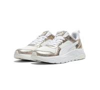 Sneaker PUMA "Trinity 2 Metallic Whisper Sneakers Damen", Damen, Gr. 39, weiß gold warm, Obermaterial: Textil, Synthetik; Futter: Textil; Innensohle: Textil; Laufsohle: Gummi, Synthetik, Schuhe Sneake