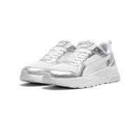 Sneaker PUMA "Trinity 2 Metallic Whisper Sneakers Damen", Damen, Gr. 40, weiß silber feather gray metallic, Obermaterial: Textil, Synthetik; Futter: Textil; Innensohle: Textil; Laufsohle: Gummi, Synth