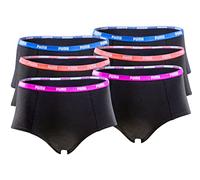 PUMA Damen Unterhosen 6er Pack Slips, Hipster, Mini-Short, String Black Statement Edition