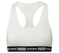 PUMA Damen Iconic Racer Back Bra 1P Unterwäsche, White, L (4er Pack)