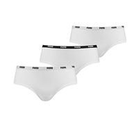 PUMA Damen Unterwäsche Unterhosen 3 Hipster im Vorteilspack (White, S)