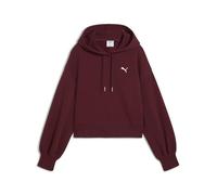 Hoodie PUMA "WARDROBE ESS Kurzer Relaxed Fit Hoodie Damen", Damen, Gr. XL, ruby shimmer rot, Obermaterial: 32% Polyester, 68% Baumwolle; Rippe: 4% Elasthan, 96% Baumwolle, relaxed fit, Langarm, Sweats