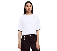 Puma WARDROBE ESS Kurzes Oversized-T-Shirt Damen | Mit Plain | White | Größe: L White
