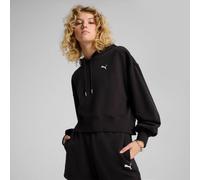 Puma Damen Wardrobe Ess Relaxed Cropped Hoodie in Schwarz M