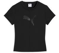 PUMA Dare To Slim Warp Knit Graphic 1/2-Zip T-Shirt Damen 01 - PUMA black XL