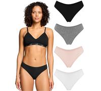 PUMA Elements Damen Strings 3er Pack Basic Tanga Unterwäsche Black XS