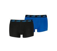 Puma Herren Boxershorts Trunks Basic Elements aus Baumwolle mit Elasthan, 4er Pack, Größe M in Schwarz Blau