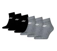 PUMA Unisex Quarter Socken Sneaker knöchelhoch für Damen Herren 6er Pack, Farbe:003 -grey/black, Socken & Strümpfe:35-38