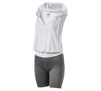 PUMA Erwachsene Jumpsuit En Pointe Q2 Jumpsuit, Puma White-Medium Gray Heather, L, 516389 02