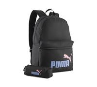Freizeitrucksack PUMA "PUMA Phase 20 l Rucksack-Set Erwachsene", schwarz intense lavender colorblock no.1 logo lila, Rucksäcke, B/H/T: 9,5cm x 43,5cm x 14cm, onesize, Freizeitrucksack, B:9,5cm H:43,5c