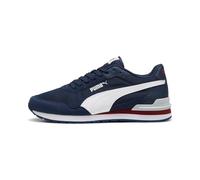 Sneaker PUMA "ST Runner v4 Mesh Sneakers Erwachsene", Herren, Gr. 40, club navy weiß team regal rot platinum gray blau, Obermaterial: Synthetik, Textil; Futter: Textil; Innensohle: Textil; Laufsohle: