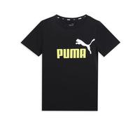 PUMA ESS+ 2 Col Logo Tee B, Jungen T-Stück, PUMA Black-Lime Sheen,