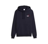 Kapuzensweatshirt PUMA "ESS 2 COLOR SMALL NO. 1 LOGO HOODIE FL", Herren, Gr. M, new navy, rot, Fleece, Obermaterial: 66% Baumwolle, 34% Polyester, unifarben, regular fit normal, Sweatshirts, mit verst